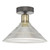 Dar Lighting Boyd Antique Brass 1 Light Flush with Glass Shade