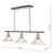 Dar Lighting Boyd Antique Brass 3 Light Bar with Glass Shades
