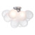 Dar Lighting Bubbles Polished Chrome 4 Light Flush With Frosted Glass
