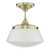 Dar Lighting Caden Antique Brass Bathroom Semi Flush With Opal Glass IP44
