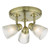 Dar Lighting Cedric Antique Brass Bathroom 3 Light Spotlight Glass IP44