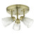 Dar Lighting Cedric Antique Brass Bathroom 3 Light Spotlight Glass IP44