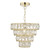 Dar Lighting Cerys Gold and Crystal 1 Light 4 Tier Pendant