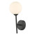 Dar Lighting Cohen Matt Black 1 Light Wall Light With Opal Glass