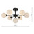Dar Lighting Cohen Matt Black 7 Light Semi Flush With Opal Glass