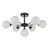 Dar Lighting Cohen Matt Black 7 Light Semi Flush With Opal Glass