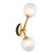 Empathic Lighting Merlin 2 Light Glass Wall Light In Satin Brass And Matt Black 