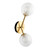 Empathic Lighting Merlin 2 Light Glass Wall Light In Satin Brass And Matt Black 