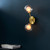 Empathic Lighting Merlin 2 Light Glass Wall Light In Satin Brass And Matt Black 