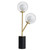 Empathic Lighting Merlin 2 Light Glass Shade Table Lamp With Satin Brass And Matt Black Finish 