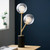 Empathic Lighting Merlin 2 Light Glass Shade Table Lamp With Satin Brass And Matt Black Finish 