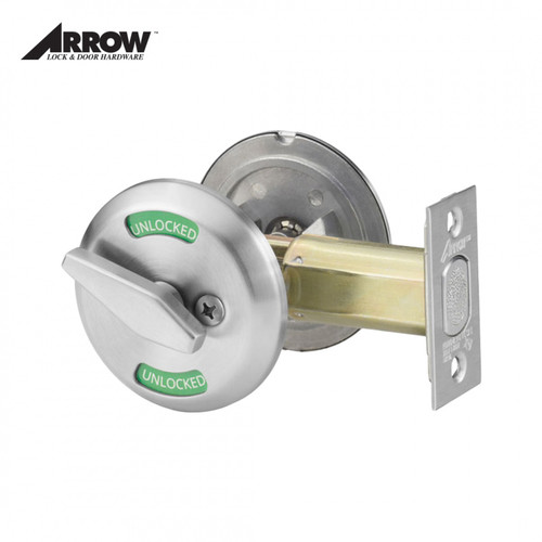 Arrow Grade 2 Occupancy Indicator Deadbolt - #149 - SATIN CHROMIUM PLATED