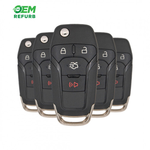 5-PACK Ford 2013-2016 4-Btn Flip RHK (128-Bit, N5F-A08TAA)—OEM REFURB MINT