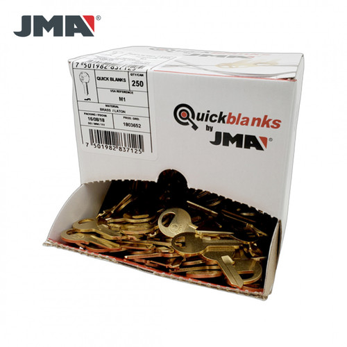 250-PACK M1 / 1092 Master 4-Pin Padlock Key—Brass (JMA)—ONLY 15.9¢ EA!