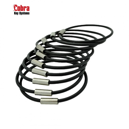 Slide n' Crimp BLACK Nylon Coated Key Rings 1" (COBRA)