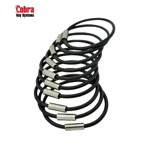 Slide n' Crimp BLACK Nylon Coated Key Rings 1.5" (COBRA)