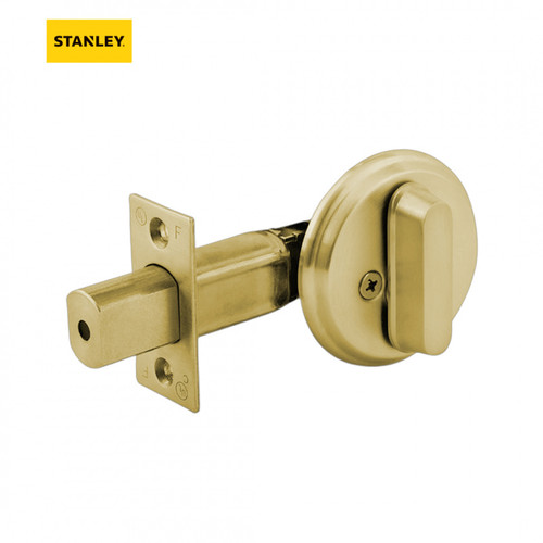 Inside Turnbolt GRADE 2 Deadbolt—2-3/4"-Polished BRASS (STANLEY)
