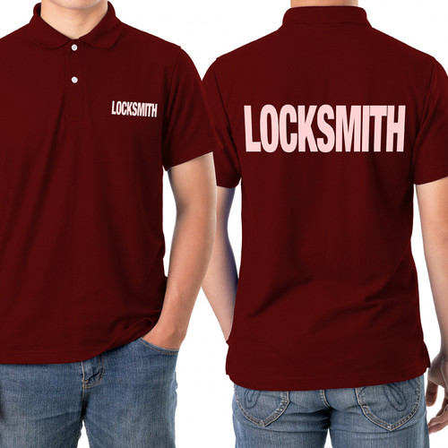 LOCKSMITH Logo POLO Shirt - DARK RED - Click to Select Sizes
