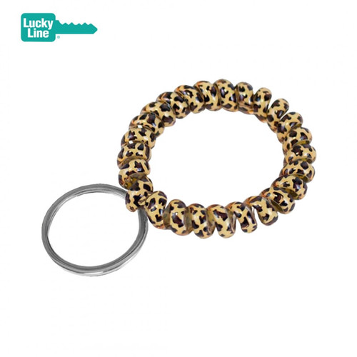 Wrist Coil with Split Ring 5pk—Leopard Print