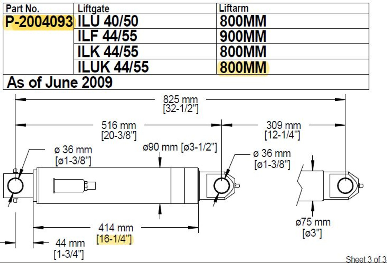 Interlift Lift Cylinder 70.36.516
