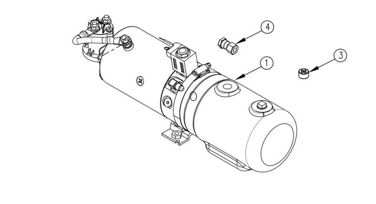 Tommy Gate M319 Replacement Pump & Motor (2800psi) 1.5qt.** (54-1040 & 60-1040 after serial # 462473M)*