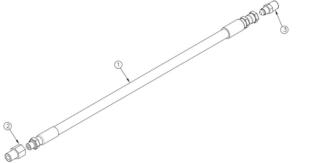 Tommy Gate Replacement 1/4"x68" Hydraulic Hose w/ Adapters (91-1050-1650)