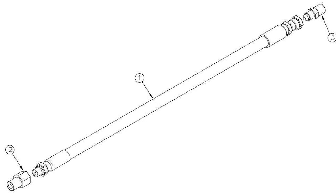 Tommy Gate Replacement 1/4" x 37" Hydraulic Hose w/Adapters (T-100 & 60)