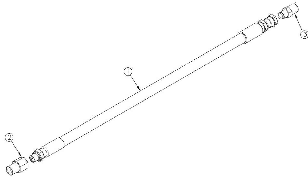 Tommy gate Replacement 1/4"x37" Hydraulic Hose w/Adapters (T-100 & 60)