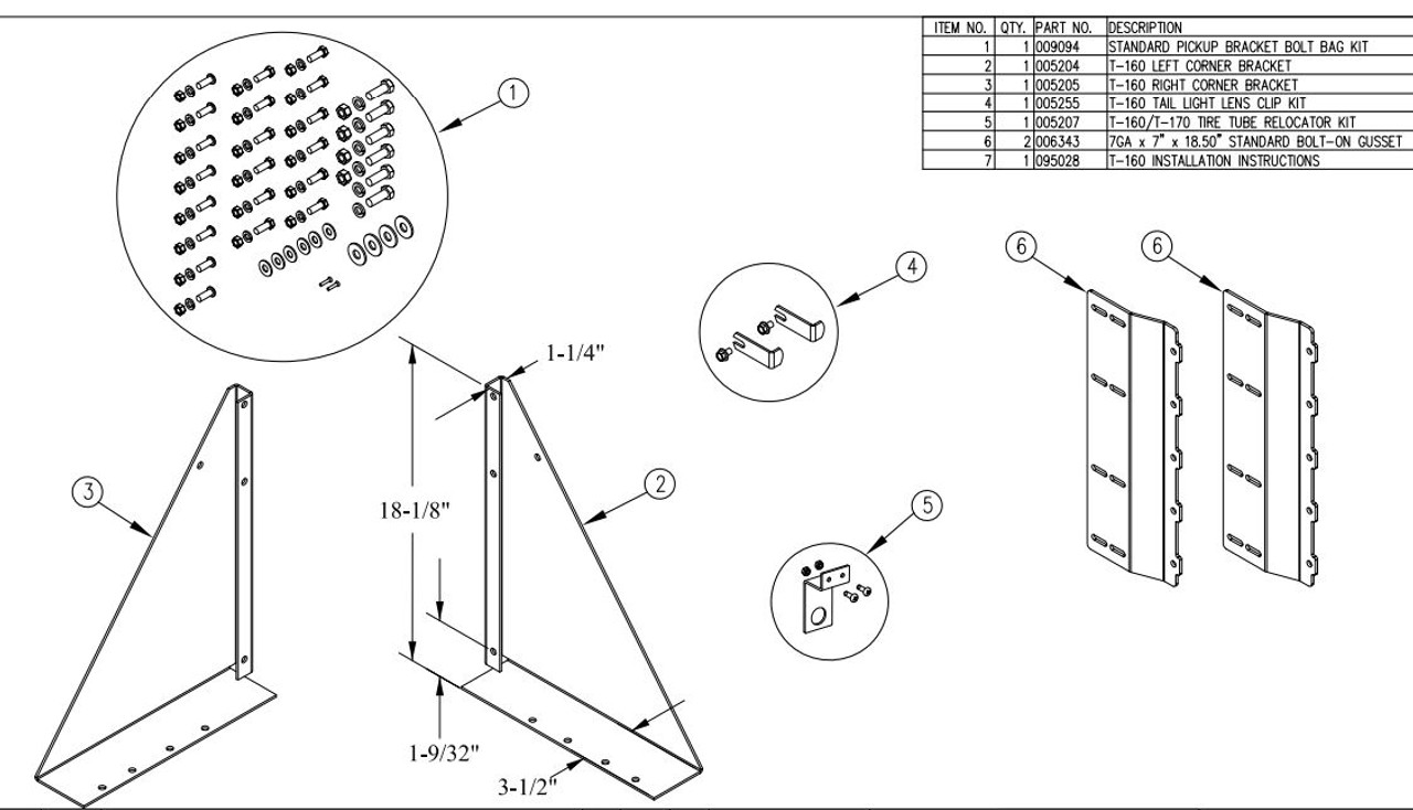 Tommy Gate T-160 Mounting Kit, Chevy (5199)