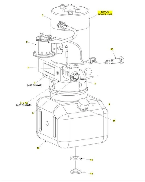 287071-01 Maxon 12DV Power Unit, GD, Tuk-A-Way (S203T*5651)(290207 Plastic reservoir, 280806-01 Breather }