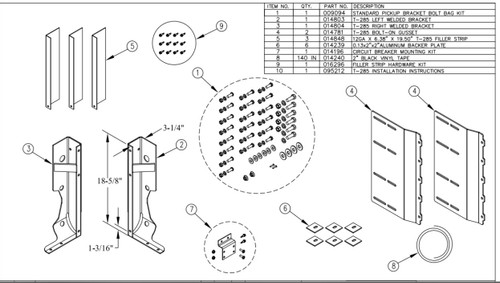 Tommy Gate Mounting Kit , (T-285)  2017-2023 Ford Super Duty Series