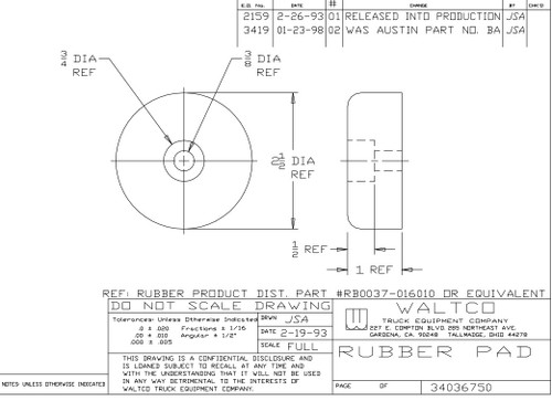 Waltco (Ultron) Round Rubber Bumper