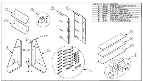Tommy Gate Mount T-330 Mount Kit 2002-2020 Dodge