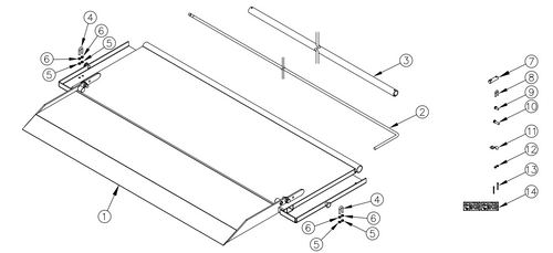 Tommy Gate Steel Platform, 52" x 38" w/ 11" Flip Ramp (4" Taper)