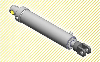Dhollandia Lift Cylinder DA ø70/35 K=280 Right - THE Liftgate Parts