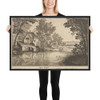 Landscape with an Angler - Wenceslaus Hollar - 1650 - Photo Paper Framed Poster Museum quality 7740171