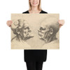 Two deformed heads facing each other - Wenceslaus Hollar - 1645 - Photo Paper Poster Museum quality 7741455