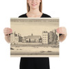 Palatium Archiepiscopi Cantuariensis propae Londinum vulgo Lambeth House (Lambeth House: Palace of the Archbishop of Canterbury, London) - Wenceslaus Hollar - 1647 - Paper Poster Museum quality 7740182