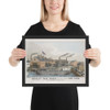 Novelty Iron works, Foot of 12th St. E.R. New York. Stillman, Allen & Co., Iron Founders, Steam Engine and General Machinery Manufacturers - John Penniman - 1841–44 - Matte Paper Framed Poster Museum quality 7724358