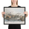 Novelty Iron works, Foot of 12th St. E.R. New York. Stillman, Allen & Co., Iron Founders, Steam Engine and General Machinery Manufacturers - John Penniman - 1841–44 - Matte Paper Framed Poster Museum quality 7724358