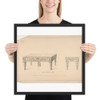 Design for Square Pianoforte, Grecian Style - Robert William Hume - 1835–1900 - Photo Paper Framed Poster Museum quality 7724106