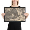 A Wooded Landscape with Travellers by the Roadside, a Stream beyond - Herman van Swanevelt - 17th century - Matte Paper Framed Poster Museum quality 7742261
