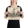 Plate 1: Ship of Hercules (Barcha del Hercole), with dragon-headed prow and Hercules on platform behind oarsmen and standing soldiers, from the series 'The magnificent pageant on the river Arno in Flo