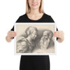 An Old Man and a Girl, after Hulsman - Wenceslaus Hollar - 1635 - Matte Paper Framed Poster Museum quality 7739340