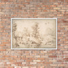 River View with Figures - Anonymous, Italian, Roman-Bolognese, 17th century - 17th century - Matte Paper Framed Poster Museum quality 7746019