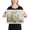 A Wooded River Landscape with a Church and Figures - Hendrick Avercamp - ca. 1613 - Photo Paper Framed Poster Museum quality 7723979