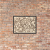 Horizontal Panel Design with Two Young Male Figures Interspersed between Acanthus Rinceaux - Anonymous, Italian, Venetian, 17th century - 17th century (first half) - Photo Paper Framed Poster Museum quality 7705491