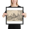 Large Walled Farm, plate 23 from Regiunculae et Villae Aliquot Ducatus Brabantiae - Claes Jansz. Visscher - ca. 1610 - Photo Paper Framed Poster Museum quality 7723582