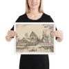 Large Walled Farm, plate 23 from Regiunculae et Villae Aliquot Ducatus Brabantiae - Claes Jansz. Visscher - ca. 1610 - Photo Paper Framed Poster Museum quality 7723582