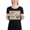 Seven hunting horns in three groupings - Wenceslaus Hollar - 1647 - Photo Paper Framed Poster Museum quality 7739001